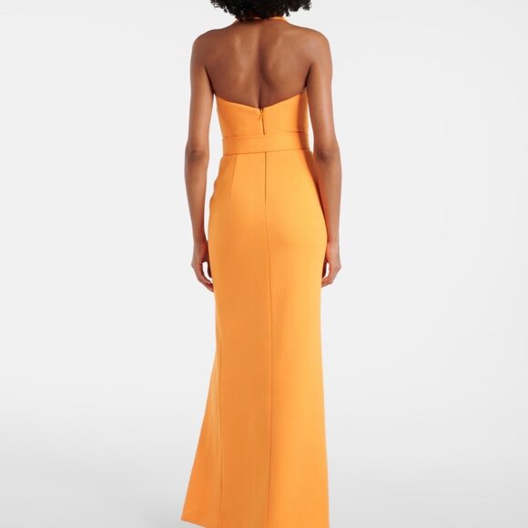 REBECCA VALLANCE Belted Halterneck Crepe Maxi Dress - Picture 2 of 11